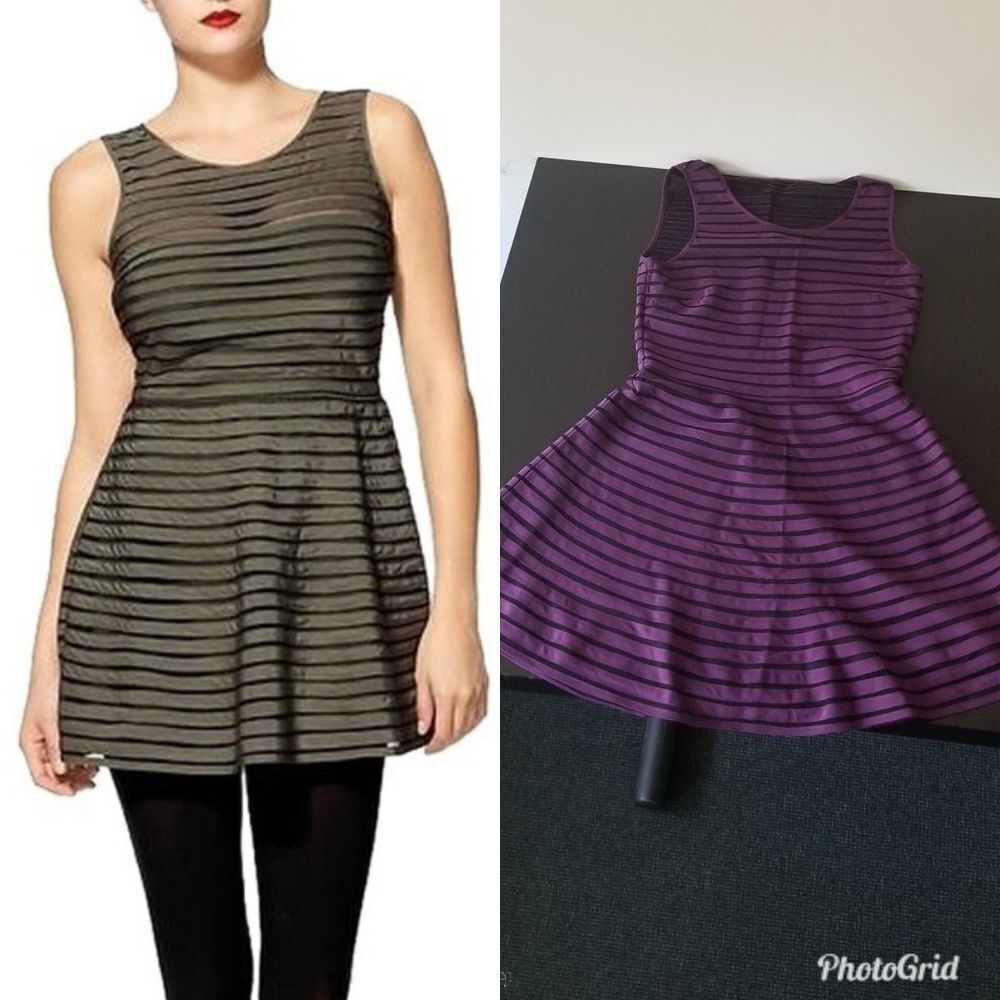 Parker mesh panel dress in purple